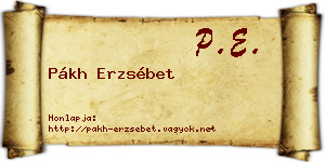 Pákh Erzsébet névjegykártya